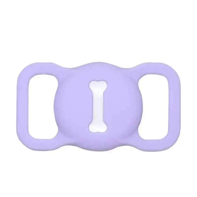 Durable silicone Airtag case for GPS pet tracking, dog and cat collar cover.