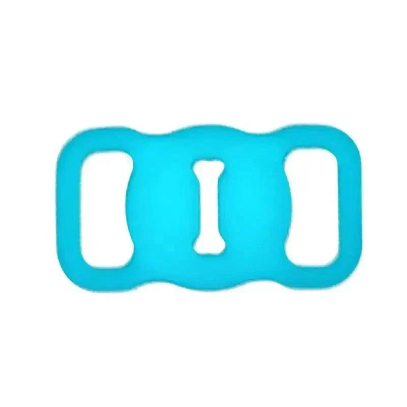 Durable silicone Airtag case for GPS pet tracking.