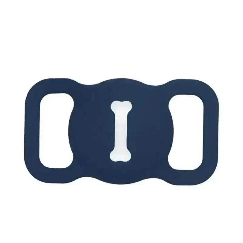 Durable silicone Airtag case for GPS pet tracking, dog and cat collar cover.