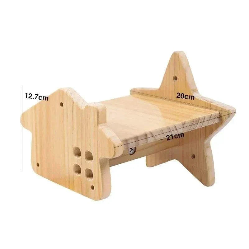 Wall mounted wooden cat furniture piece with durable build and stylish design for interactive play.