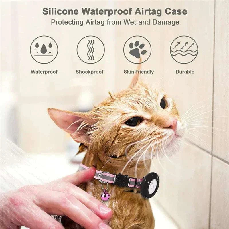 Lightweight and durable AirTag collar case for pets, waterproof and skin-friendly.