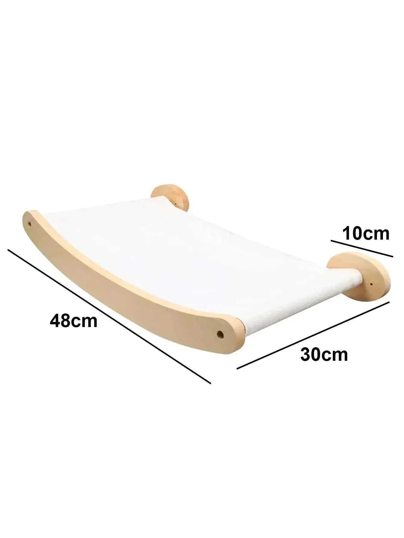 1Pc wall mounted cat furniture interactive course set with dimensions for pet play and relaxation.