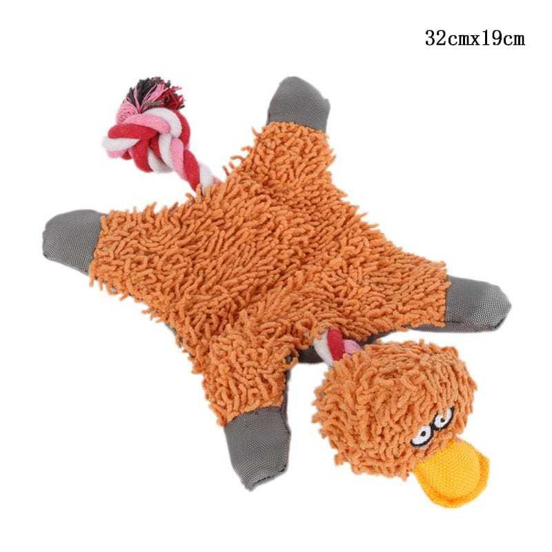 Fun donkey shape corduroy chew toy for pets, fleece material, squeak features, durable and machine washable.