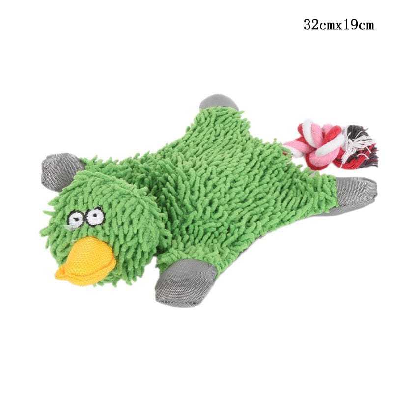 Fun donkey shape corduroy chew toy for pets, durable, squeaky, machine washable.