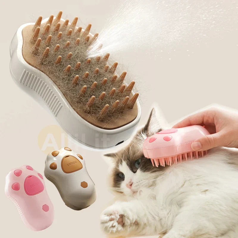 Cat Paw Shaped Steam Brush The Ultimate 3-in-1 Grooming 