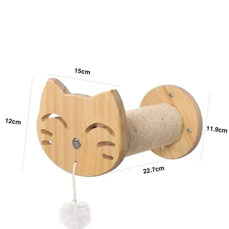 Wall-mounted cat furniture interactive course set with durable wood design.