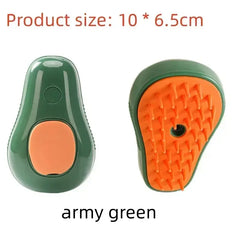 Cat Paw Shaped Steam Brush in army green, ultimate 3-in-1 pet grooming tool.